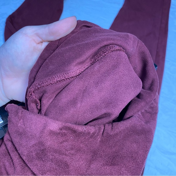 Faux Suede Leggings from Lucca Red Velvet Feel Thick Warm Mid/ High Rise Medium - Picture 4 of 14